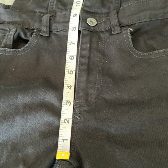 Forever 21 Black Bib Overall Ripped Skinny Jeans Size 26 Distressed Festival - Picture 10 of 15